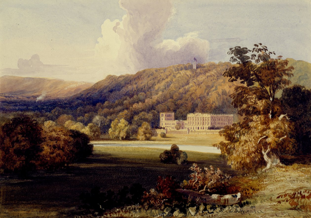 Chatsworth képe (akvarell papíron) alkotó: Samuel A. Rayner