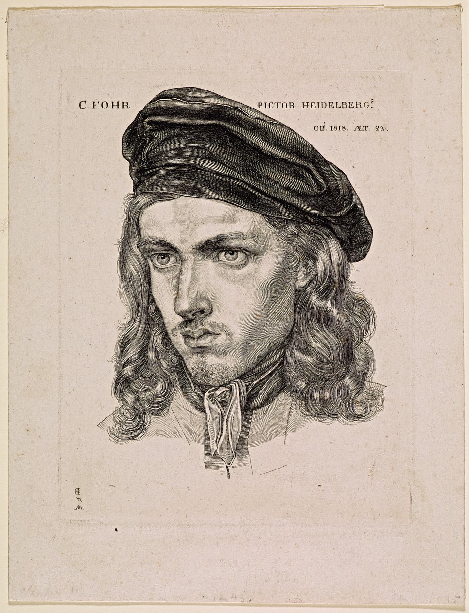 Carl Philipp Fohr festő portréja alkotó: Samuel Amsler