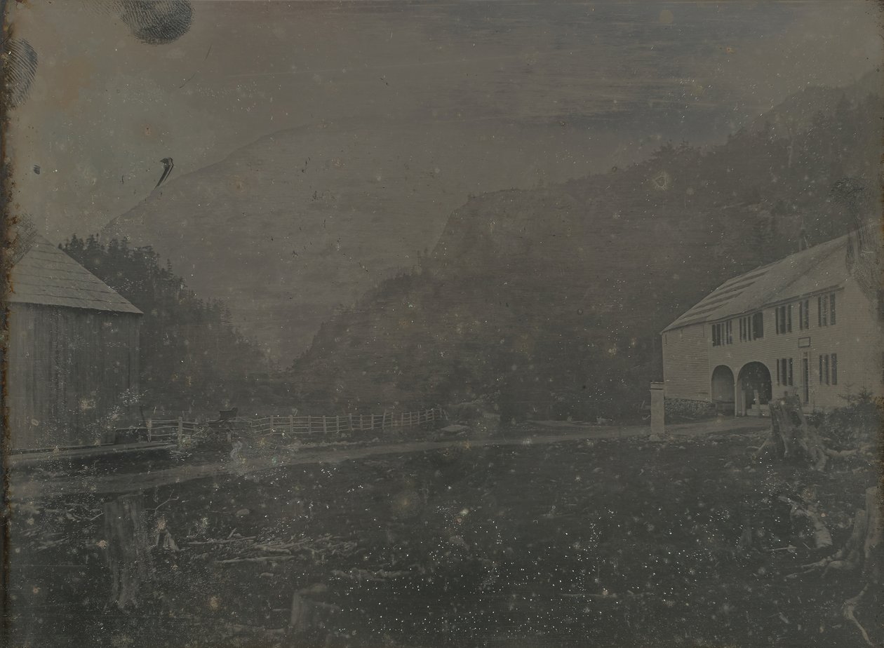 Névtelen ház és pajta, 1841. alkotó: Samuel Bemis