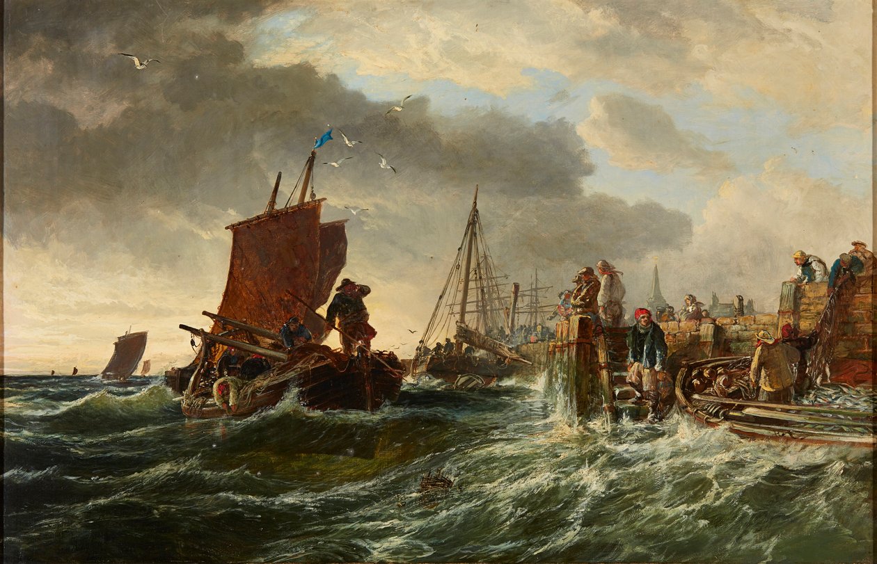 Incoming Storm, Newhaven Harbor (olaj, vászon.) alkotó: Samuel Bough