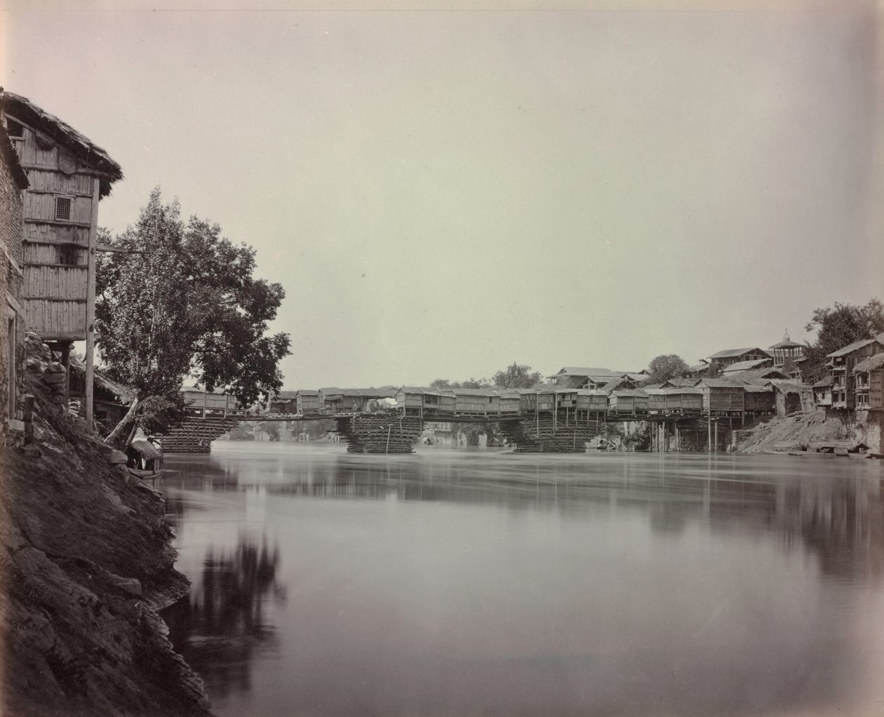Az üzletek hídja, Srinagar, Kasmír alkotó: Samuel Bourne