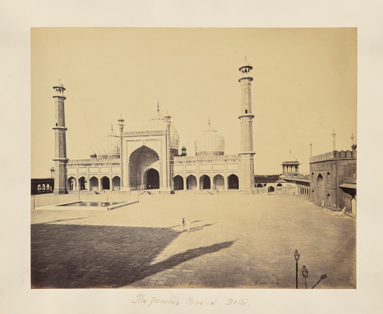 Delhi; a Jumma Musjid, a mecset és a négyszögletes udvar alkotó: Samuel Bourne