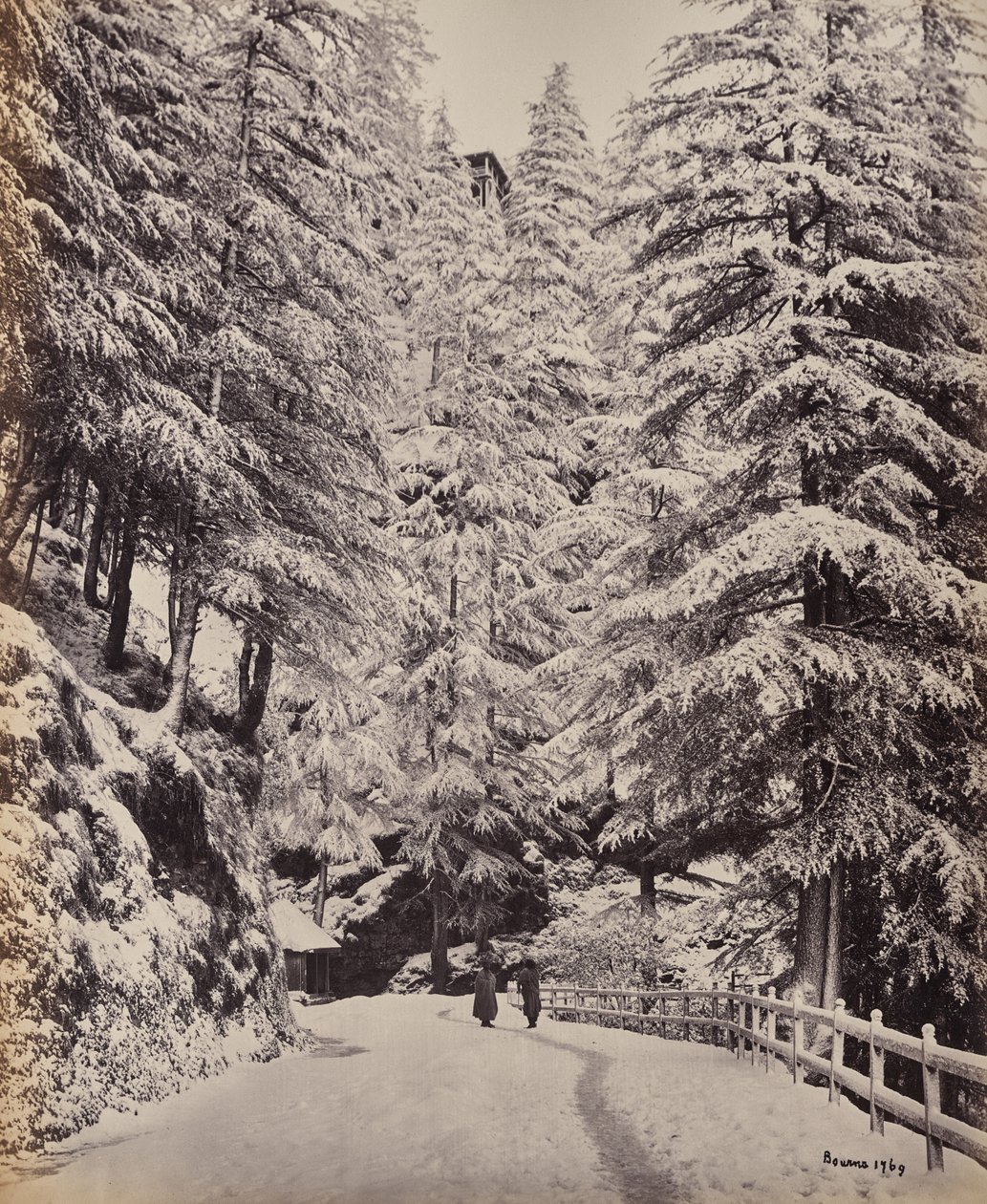 Simla. Kilátás a Mallra télen alkotó: Samuel Bourne