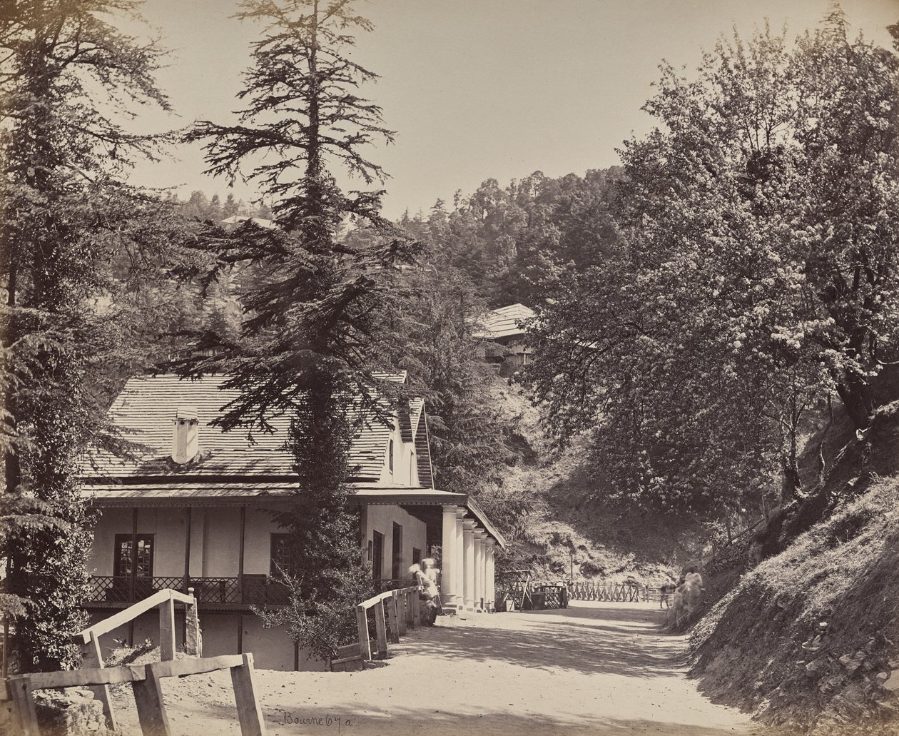 Simla. A Mall a Combermere híd közelében alkotó: Samuel Bourne