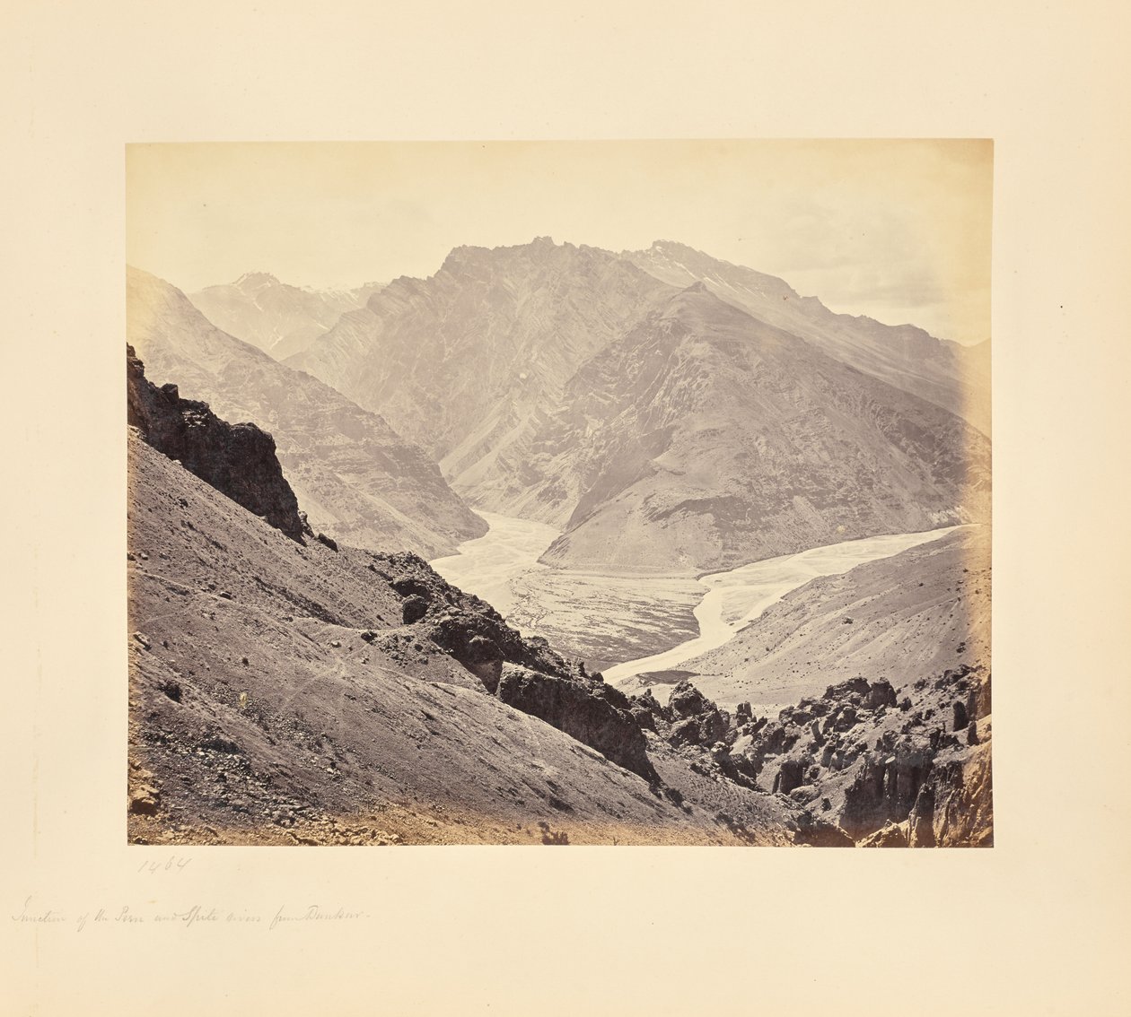 A Peen és a Spiti folyók összefolyása, Dunkarból alkotó: Samuel Bourne