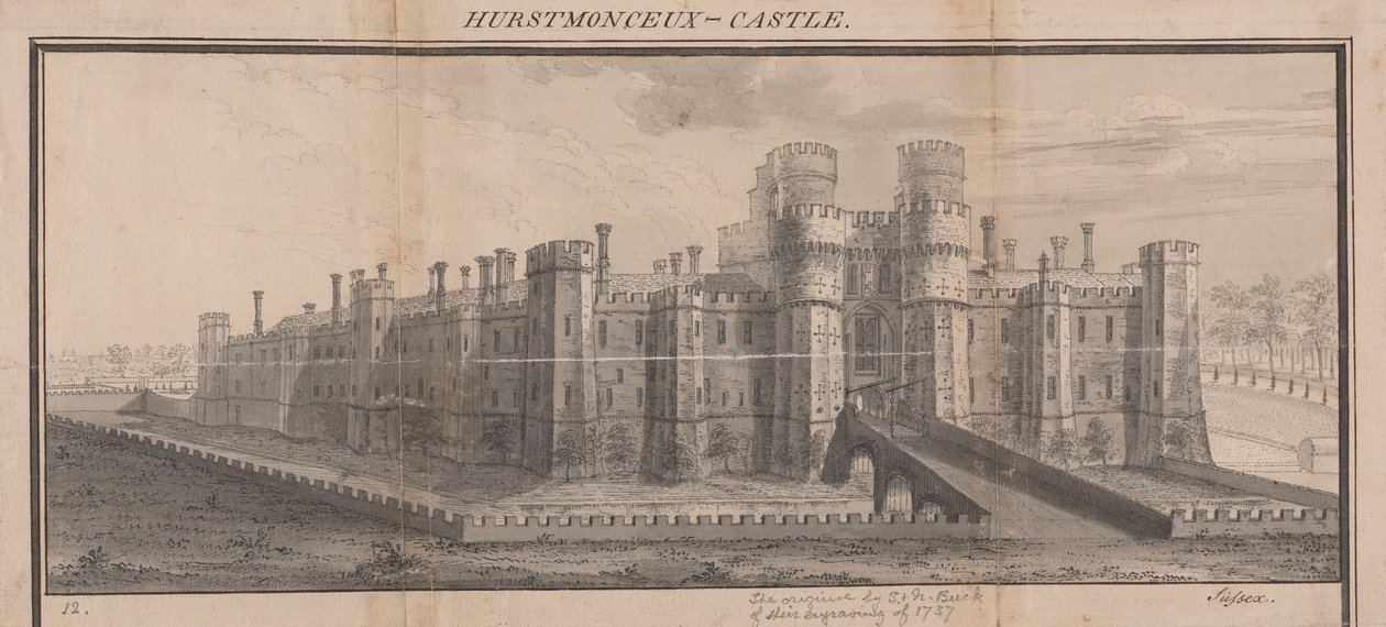 Herstmonceux kastély, Sussex alkotó: Samuel Buck
