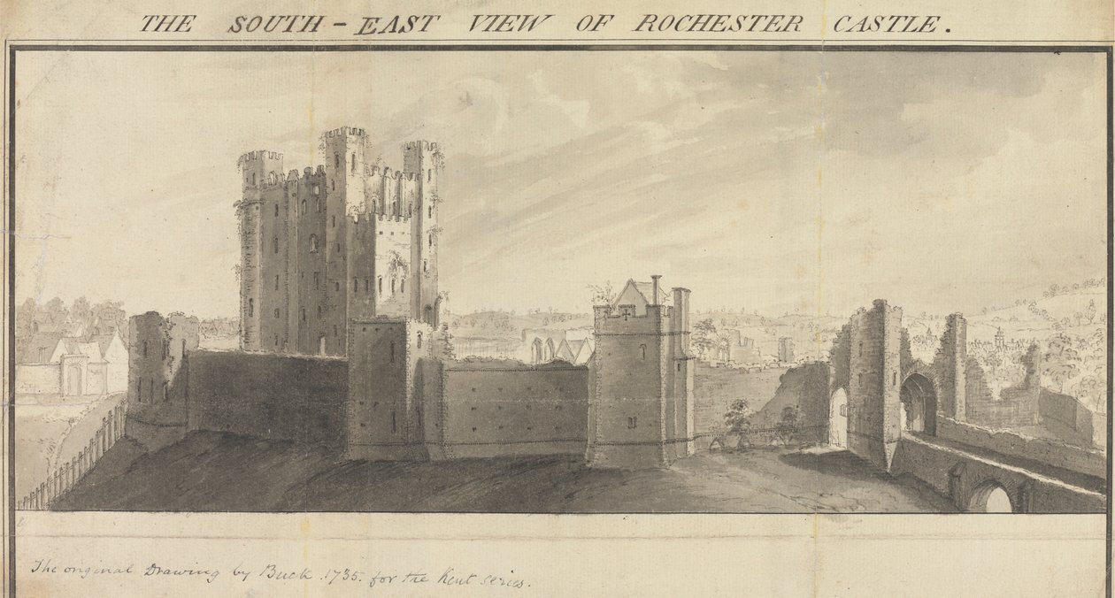 A Rochester kastély délkeleti nézete alkotó: Samuel Buck