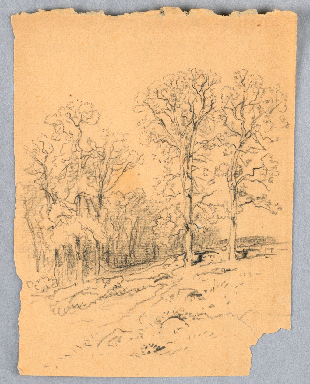Rajz, Tájképvázlat dombos országúttal, 1881 körül. alkotó: Samuel Colman