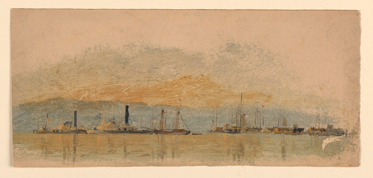 Rajz, vázlatok. Hajók, 1860 körül alkotó: Samuel Colman