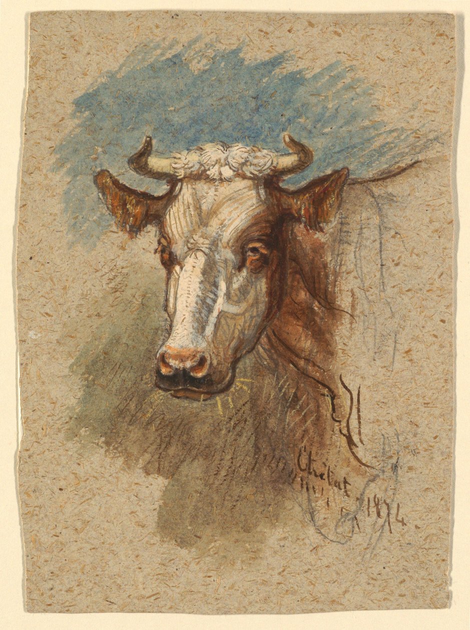 Egy tehén vezetője, Étretat alkotó: Samuel Colman