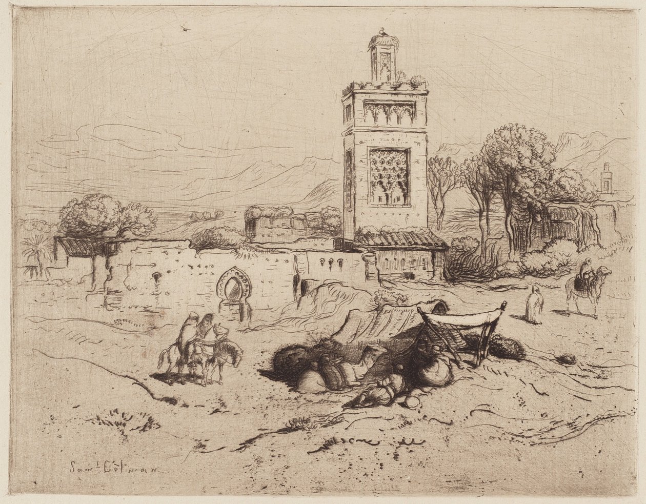 Egy mecset romjai, Tlemcen, Algéria alkotó: Samuel Colman