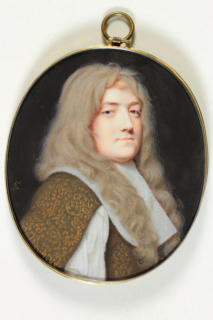 Fehérbe öltözött úriember (akvarell pergamen) alkotó: Samuel Cooper