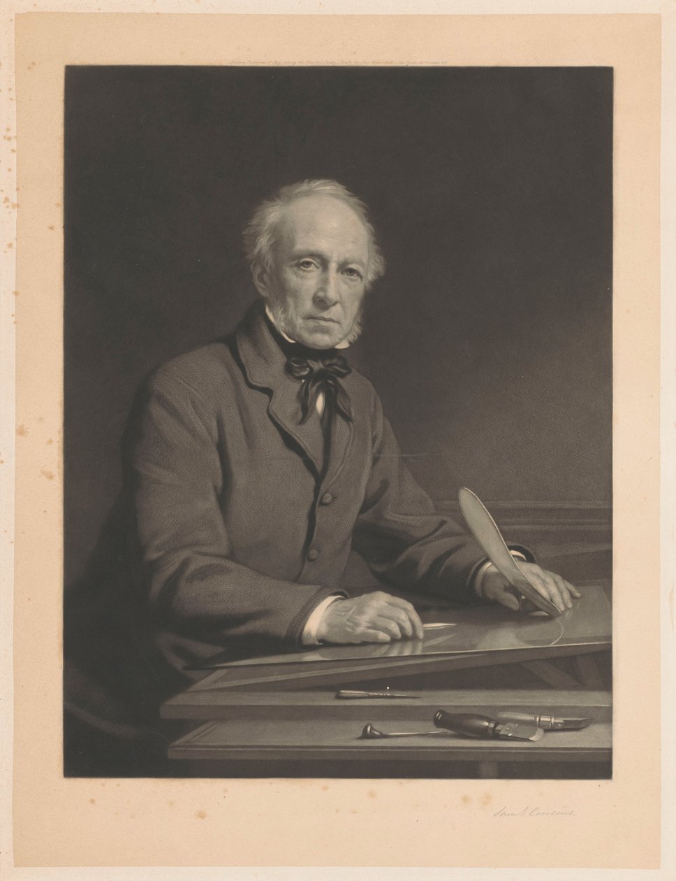 Samuel Cousins ​​portréja nyomtatványon dolgozik alkotó: Samuel Cousins (signed by artist)