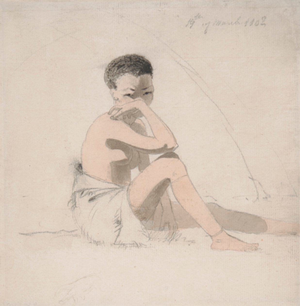 Korah lány ülve alkotó: Samuel Daniell