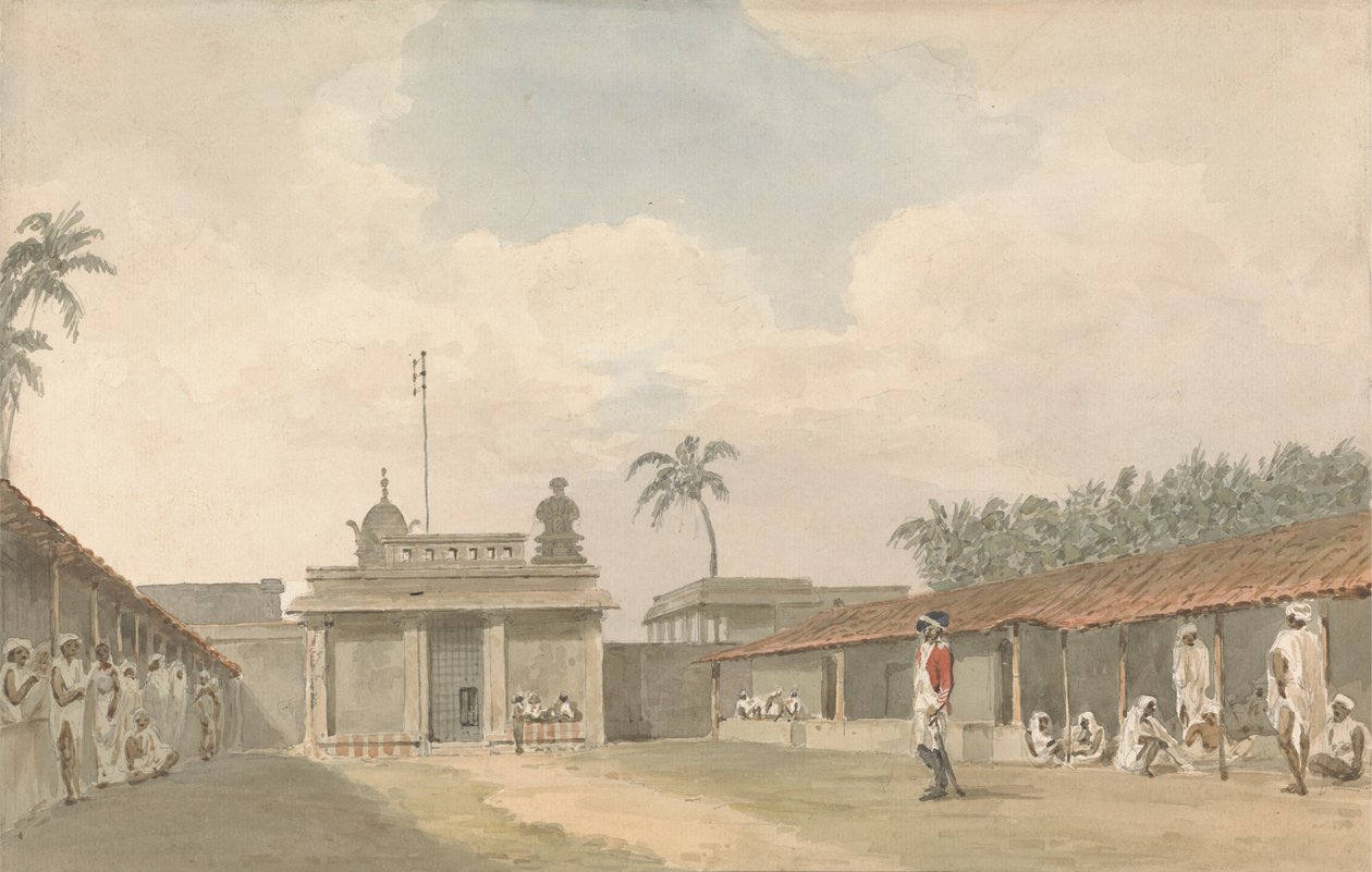 Egy Sepoy Sargent egy vegyületben alkotó: Samuel Davis