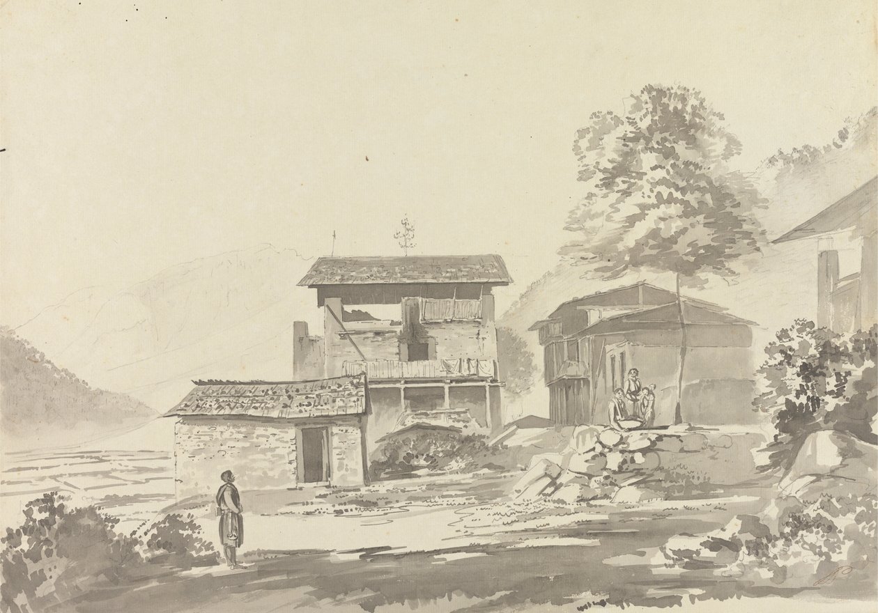 A faluban Tassisudon közelében [Tashicho Dzong] alkotó: Samuel Davis