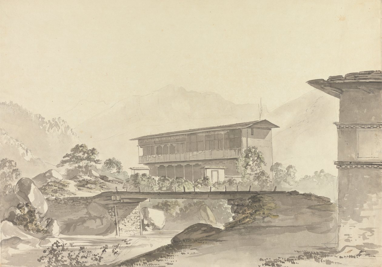 Tassisudon közelében [Tashicho Dzong] alkotó: Samuel Davis