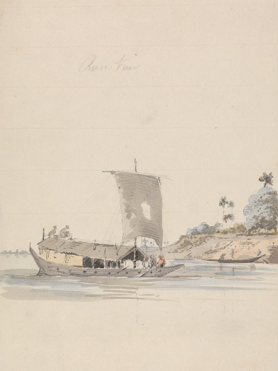 Kilátás a folyóra szeméttel (Rajmahal közelében?) alkotó: Samuel Davis