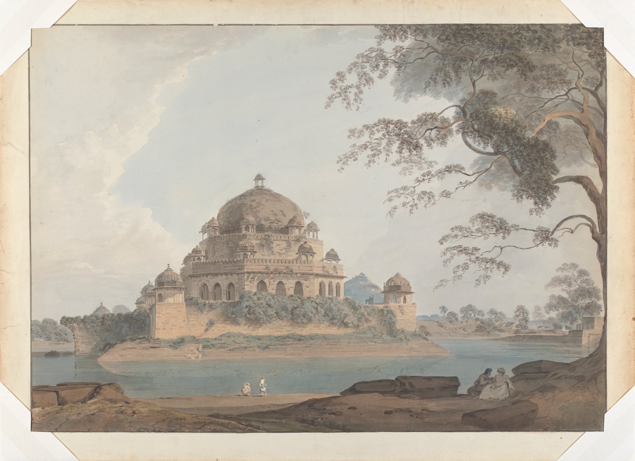 Kilátás Sher Shah sírjára a bihari Sasaramban alkotó: Samuel Davis