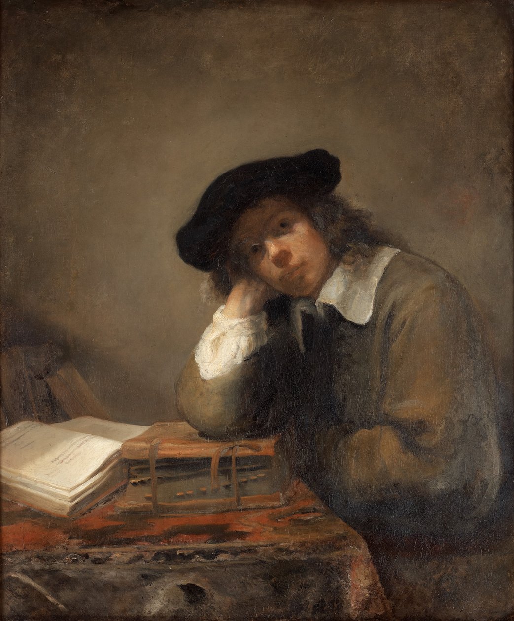 Tanuló fiatal portréja Önarckép. alkotó: Samuel van Hoogstraten