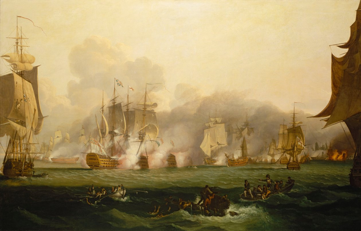 A trafalgari csata, 1805. október 21., 19. század eleje (olaj, vászon) alkotó: Samuel Drummond