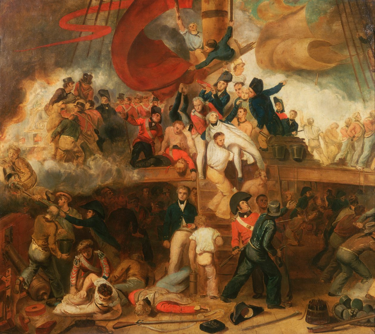Nelson halála a trafalgari csatában, 1805. október 21. alkotó: Samuel Drummond