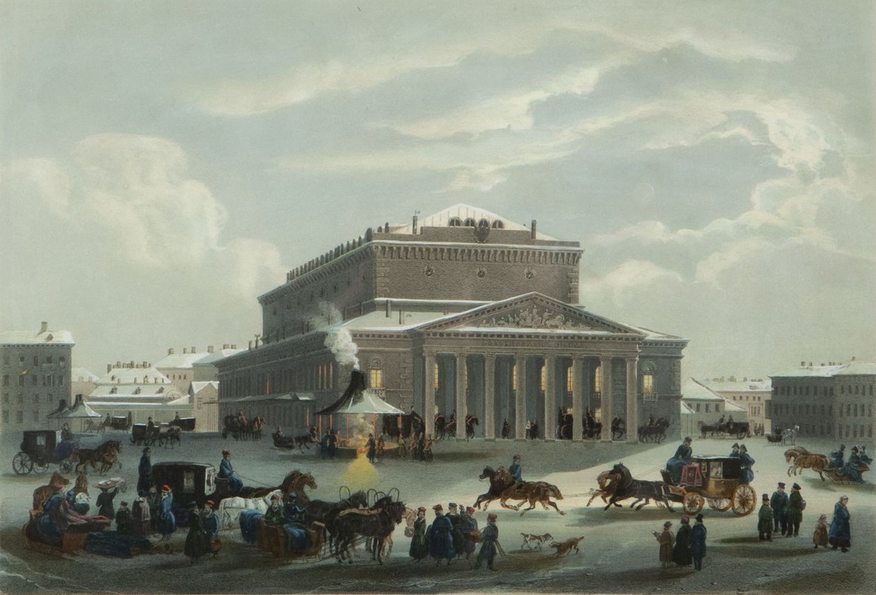 A szentpétervári császári Bolsoj Kamennij Színház, 1840-es évek vége. alkotó: Samuel Friedrich Diez