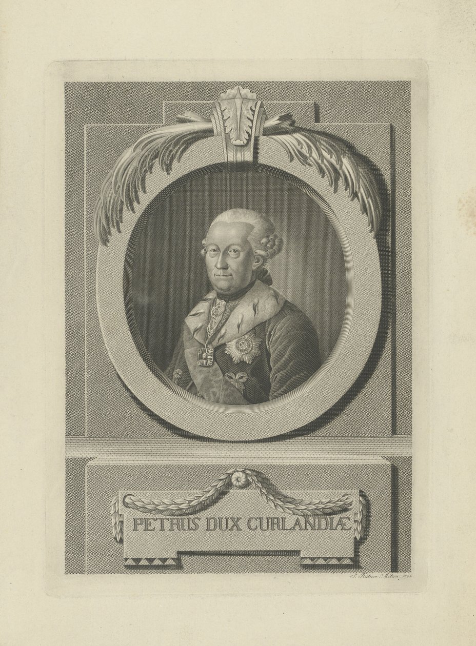 Peter von Biron 1724-1800, Kurland és Szemgallia hercege, 1781. alkotó: Samuel Gottlieb Kuetner