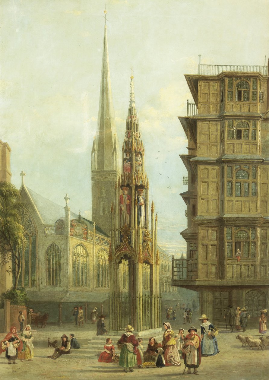 Bristol High Cross (olaj, vászon) alkotó: Samuel Griffiths Tovey