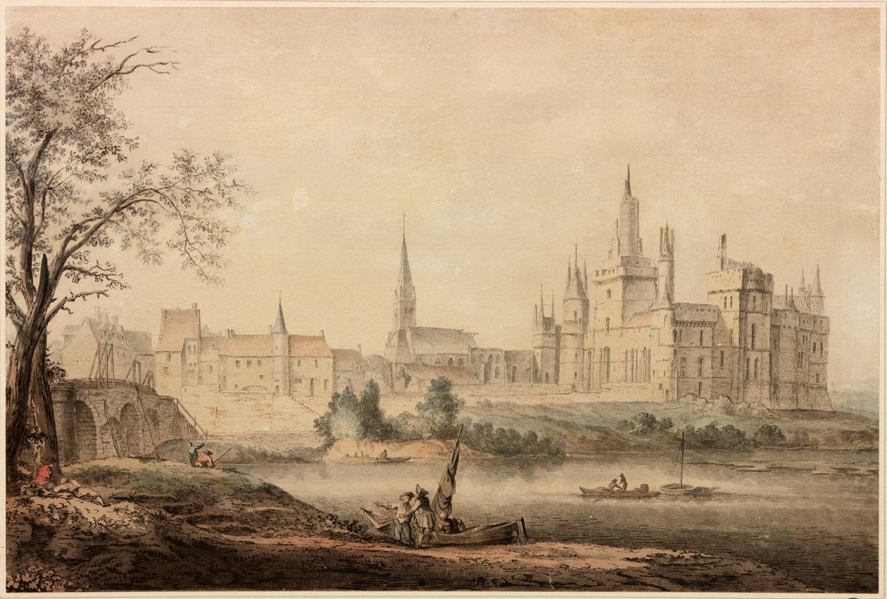 Egy francia kastély, 1770 (toll, tinta és WC papíron) alkotó: Samuel Hieronymous Grimm