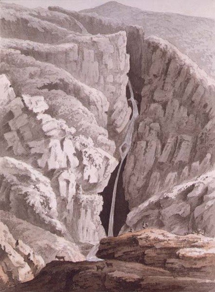 Egy figyelemre méltó szakadék (akvarell) alkotó: Samuel Hieronymous Grimm