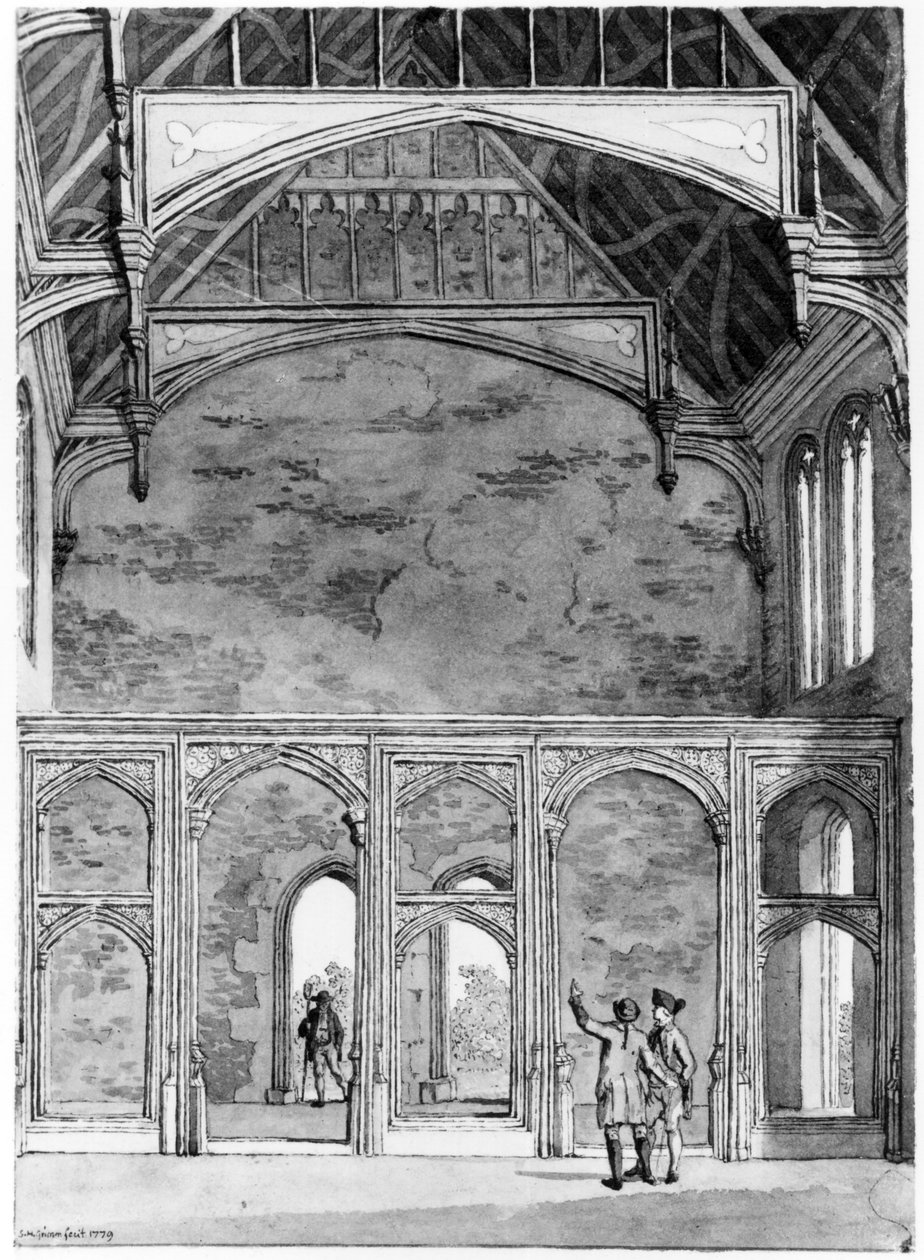 Az elthami nagyterem délnyugati vége, 1779 alkotó: Samuel Hieronymous Grimm