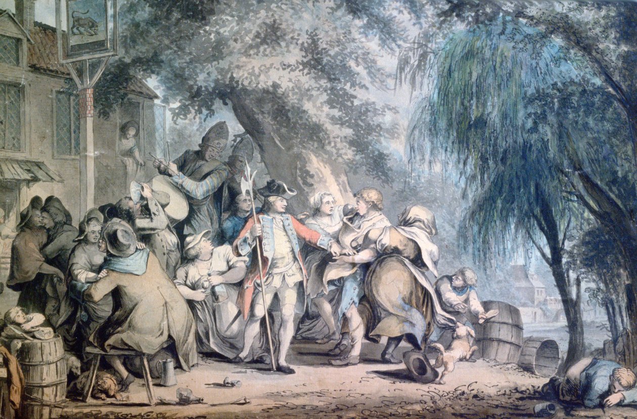 A toborzó őrmester, 18. század alkotó: Samuel Hieronymous Grimm