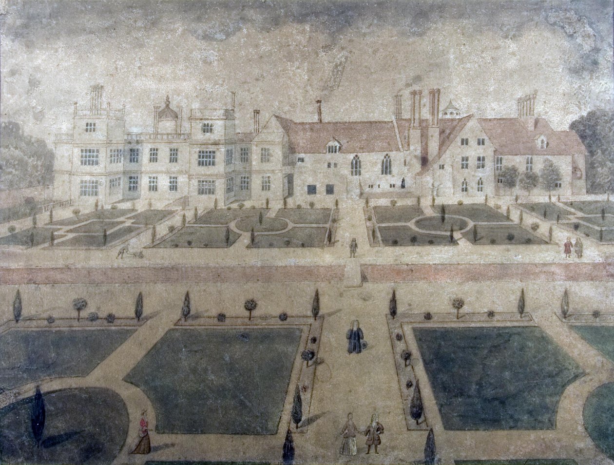 Welbeck apátság, délnyugati frontról, 1780 körül (wc papíron) alkotó: Samuel Hieronymous Grimm