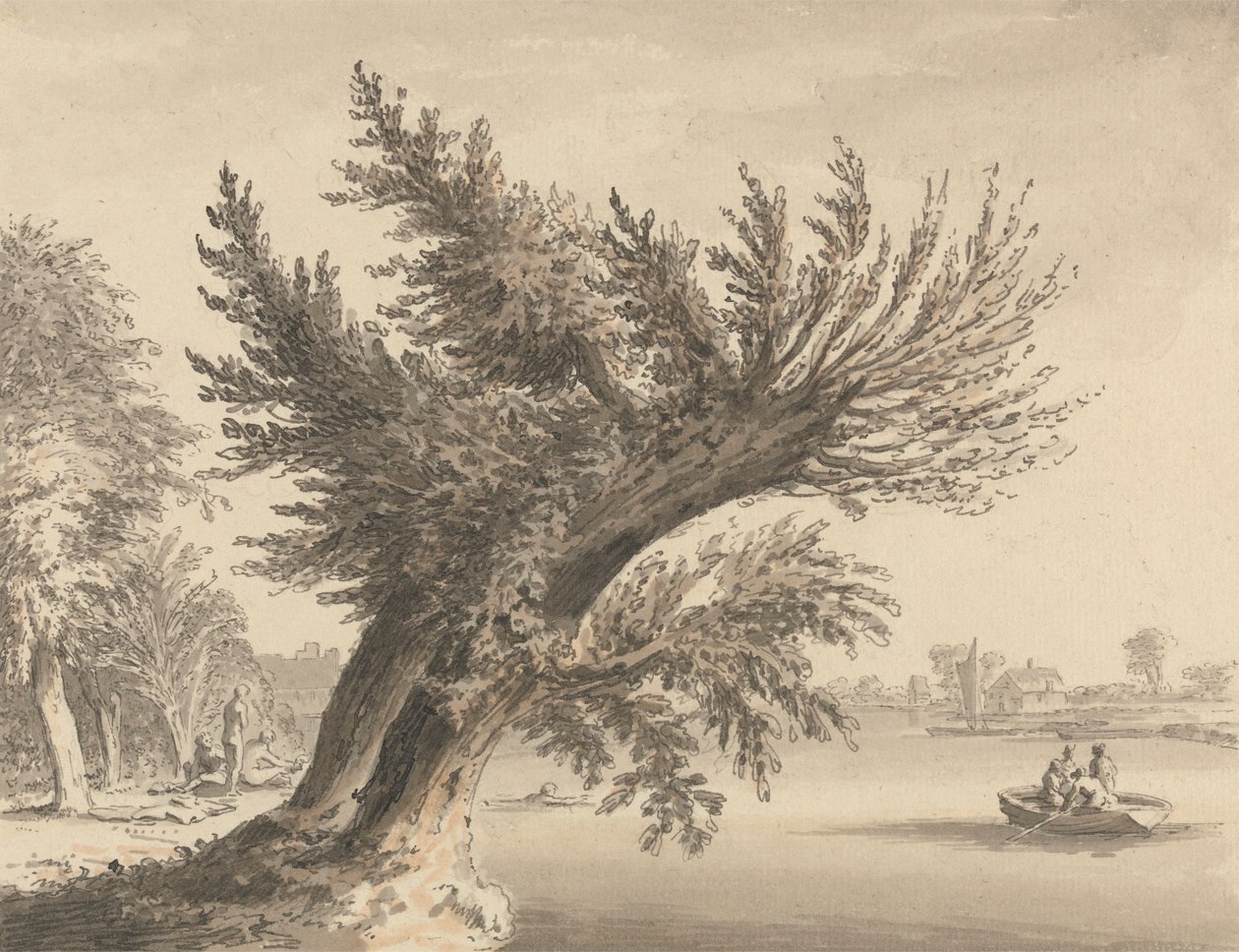 A Temzén, Barnes-ban alkotó: Samuel Hieronymus Grimm