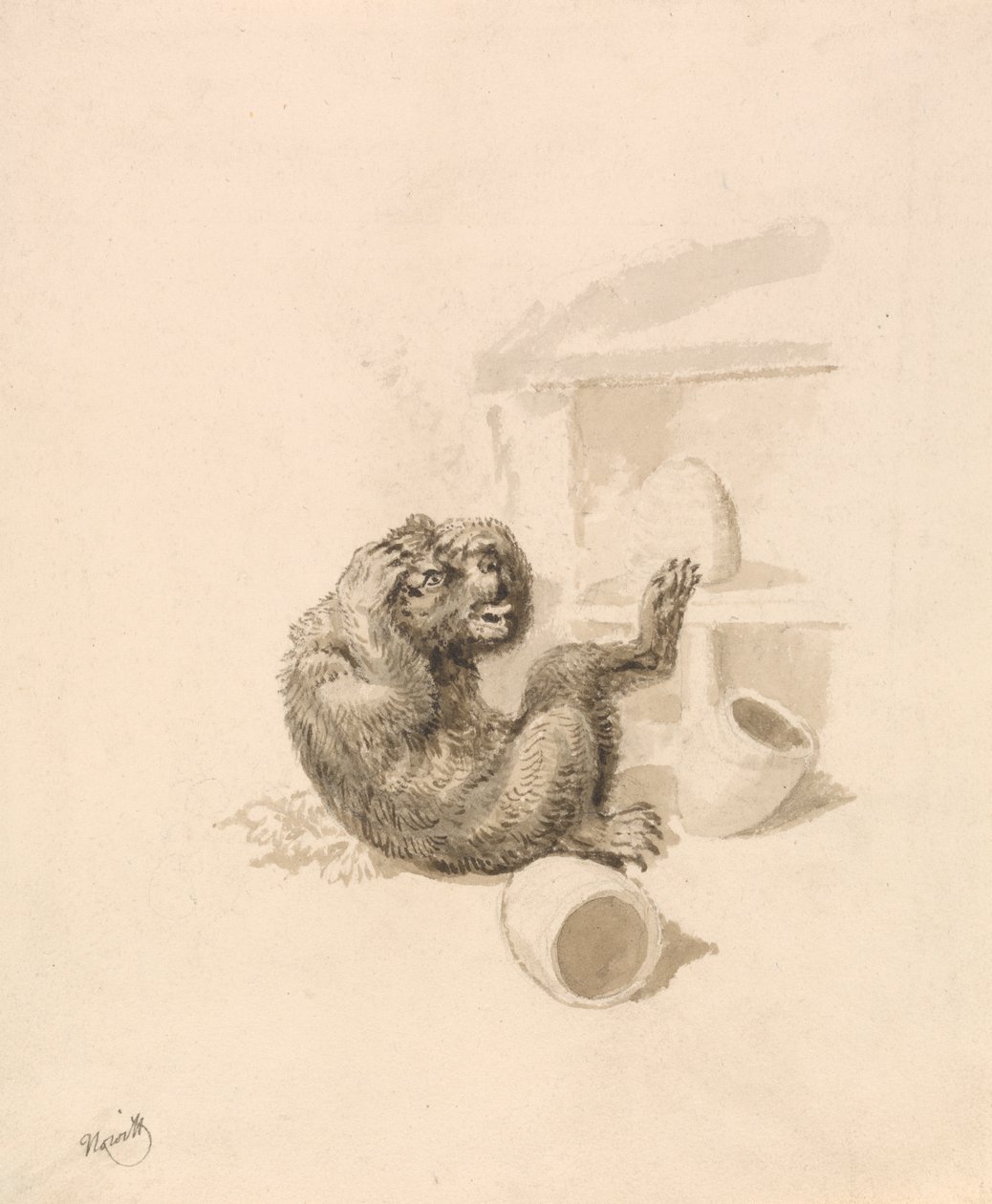 Medve és méhkaptár alkotó: Samuel Howitt