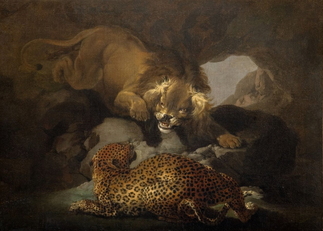 Oroszlán és leopárd, 1820. alkotó: Samuel Howitt