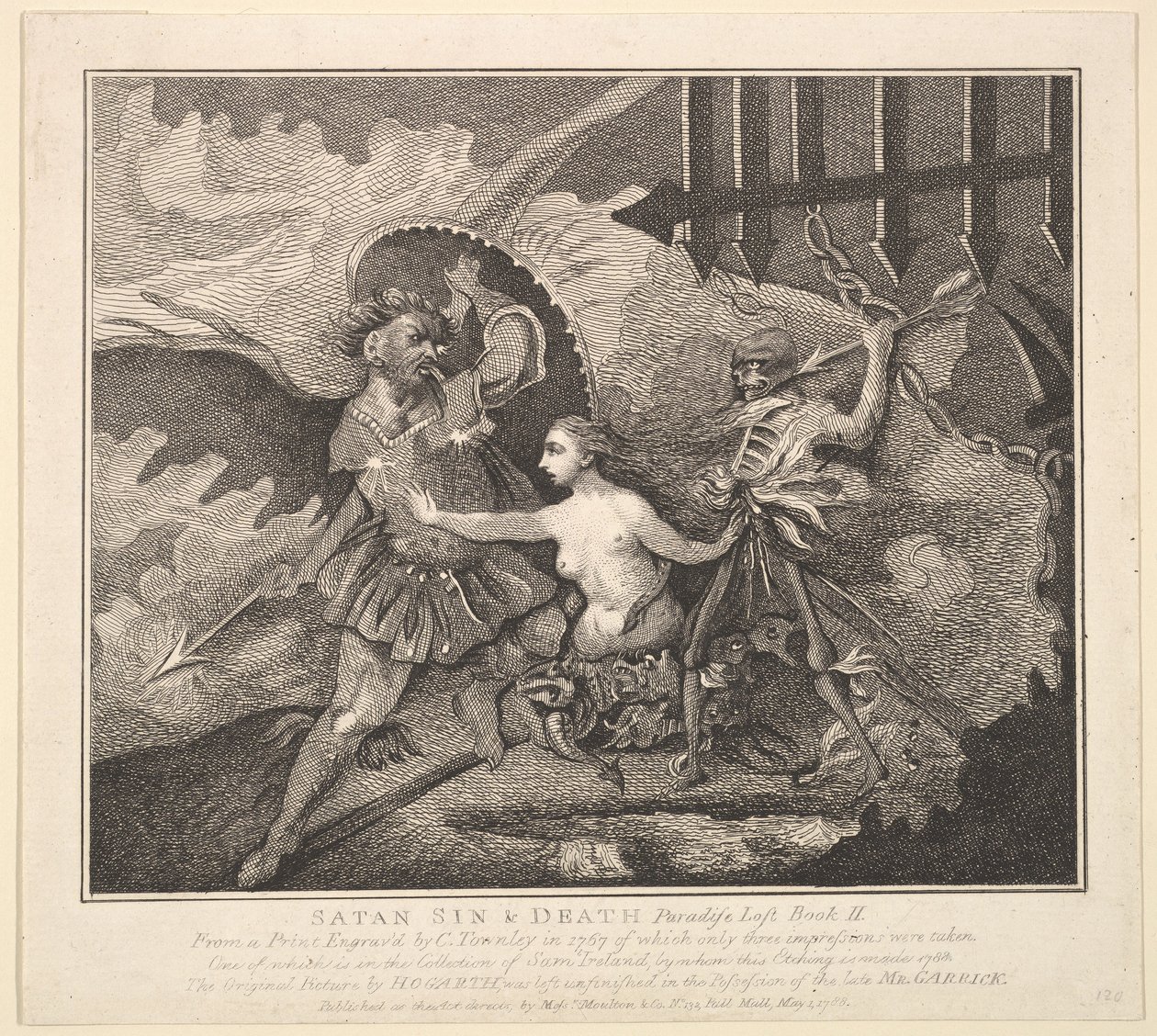 A Sátán, a bűn és a halál paradicsoma elveszett, II. könyv, 1788. május 1. alkotó: Samuel Ireland