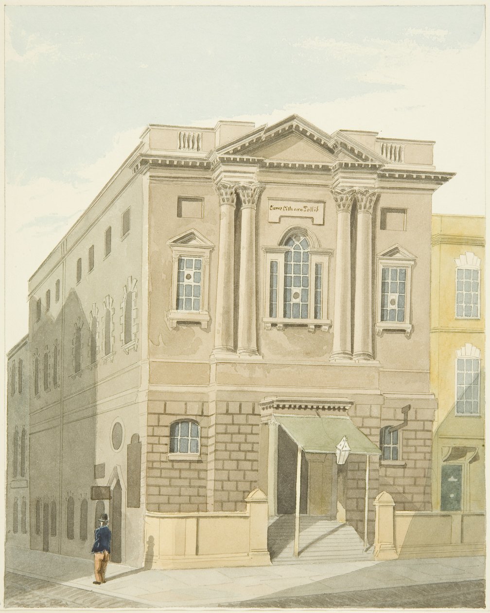 Assembly Rooms, Prince Street (ceruza és akvarell papíron) alkotó: Samuel Jackson