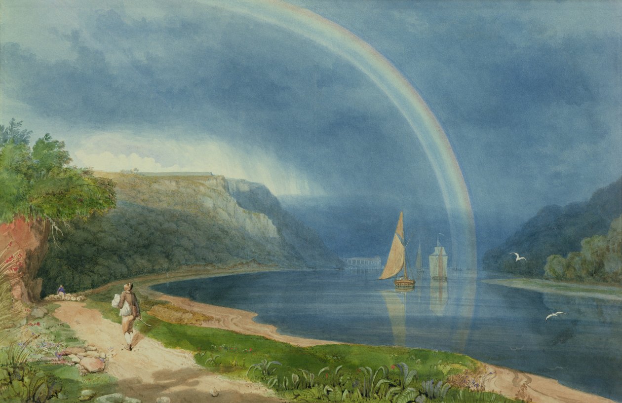 Szivárvány az Avon folyón, 1825 körül (akvarell, papír) alkotó: Samuel Jackson