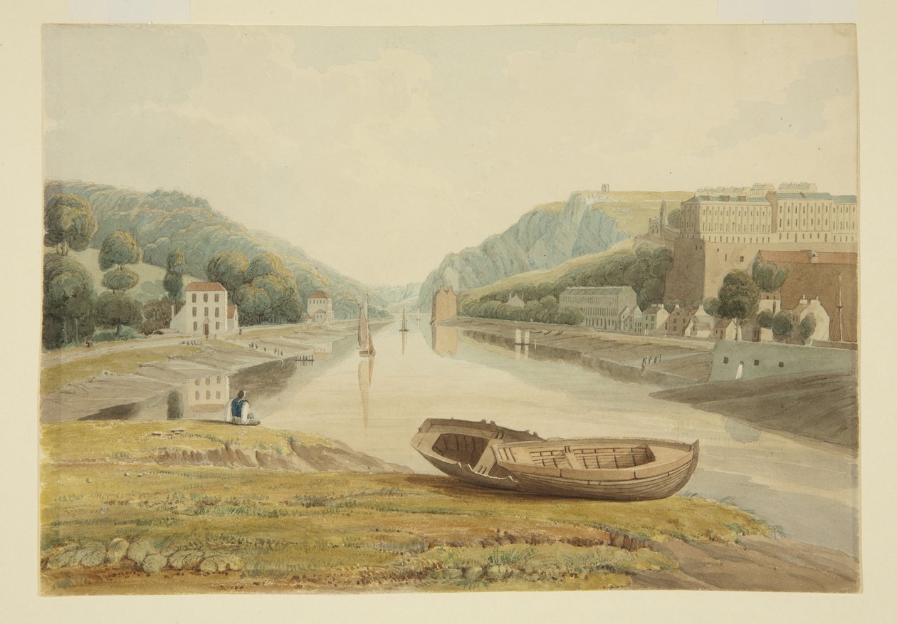 Tekintse meg az Avont Hotwells-szel és Cliftonnal, 1825 körül (akvarell papíron) alkotó: Samuel Jackson