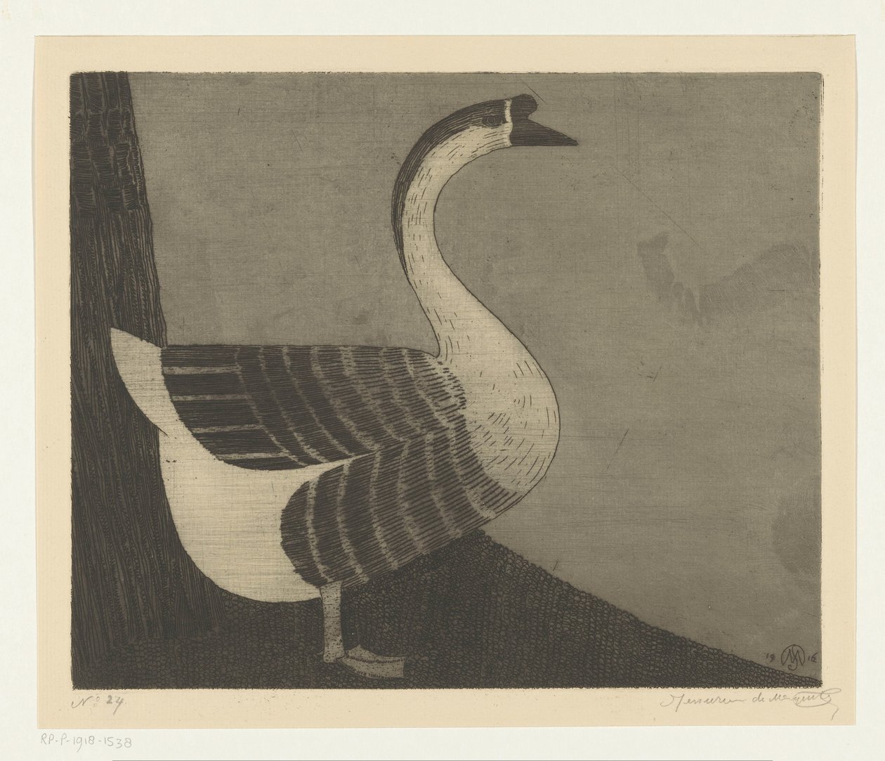 néma liba alkotó: Samuel Jessurun de Mesquita (signed by artist)
