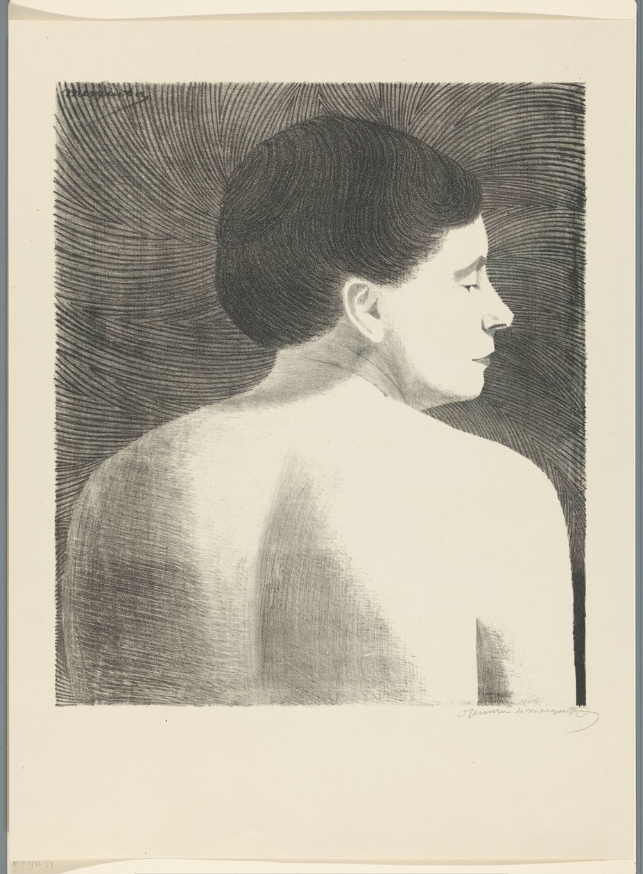 Női akt hátulról nézve alkotó: Samuel Jessurun de Mesquita (signed by artist)