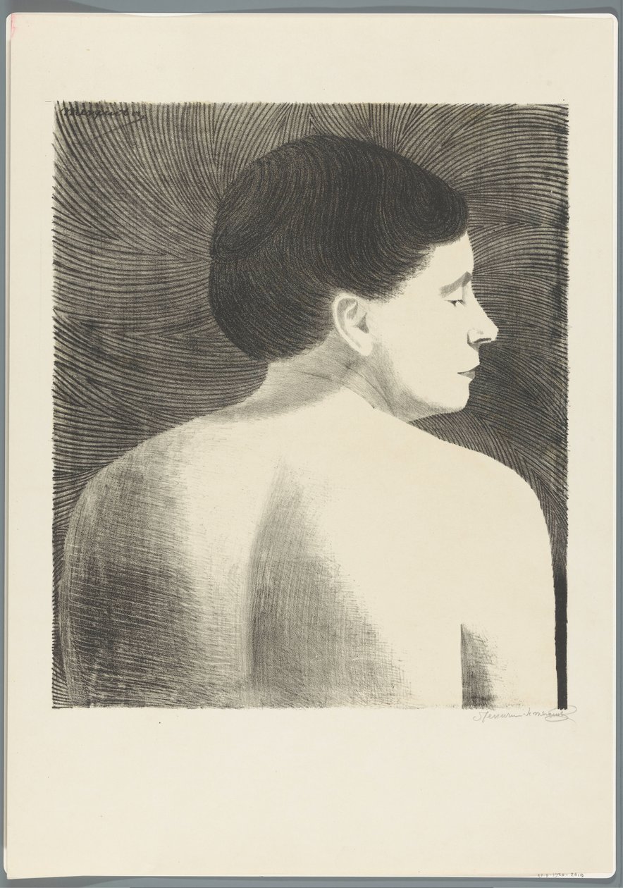 Női akt hátulról nézve alkotó: Samuel Jessurun de Mesquita (signed by artist)