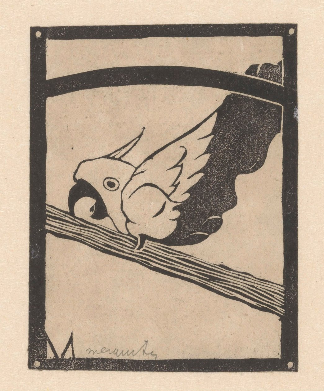 Apa (sikoltozó kakadu) alkotó: Samuel Jessurun de Mesquita (signed by artist)