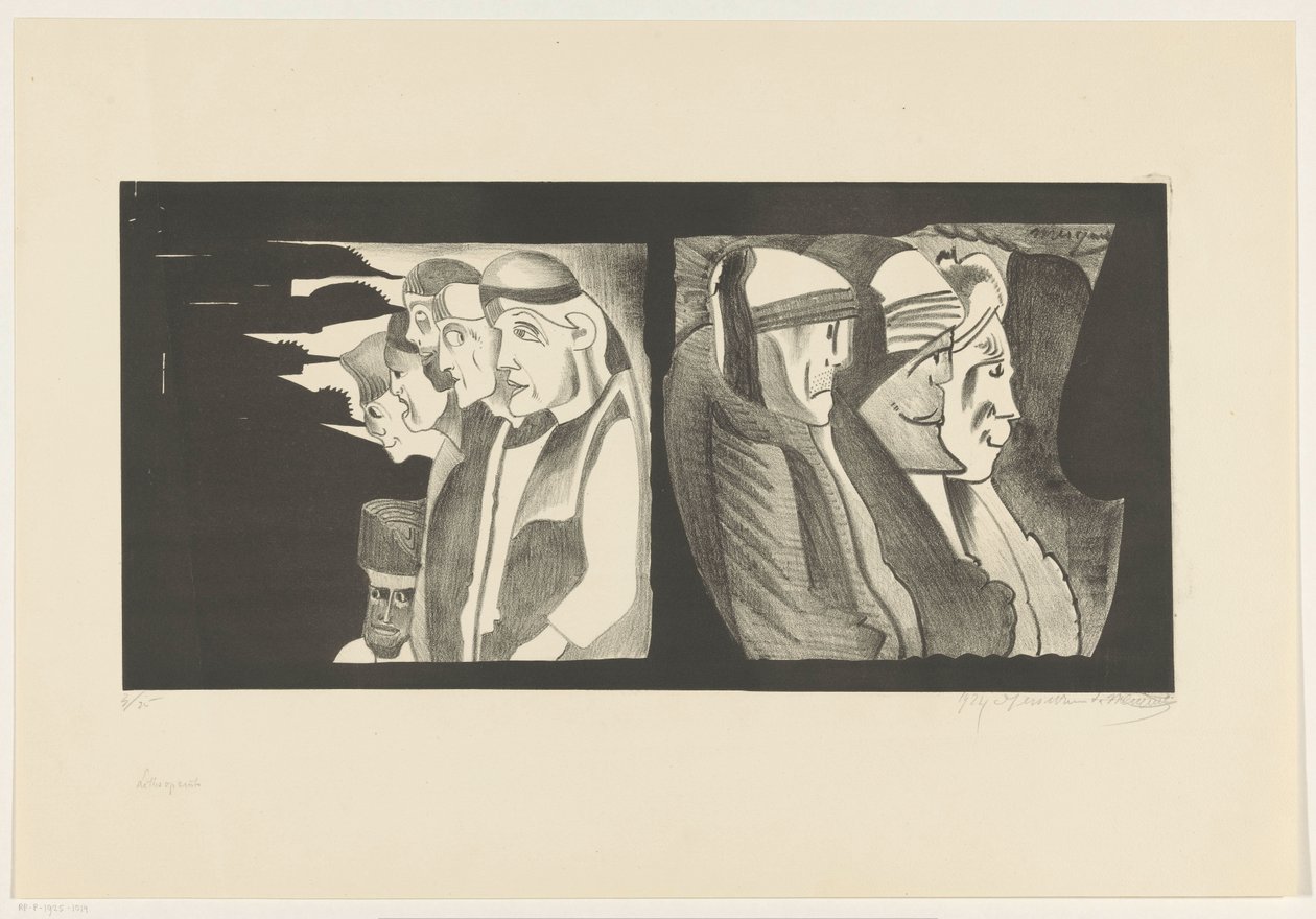 Két figuracsoport egymásnak háttal alkotó: Samuel Jessurun de Mesquita (signed by artist)
