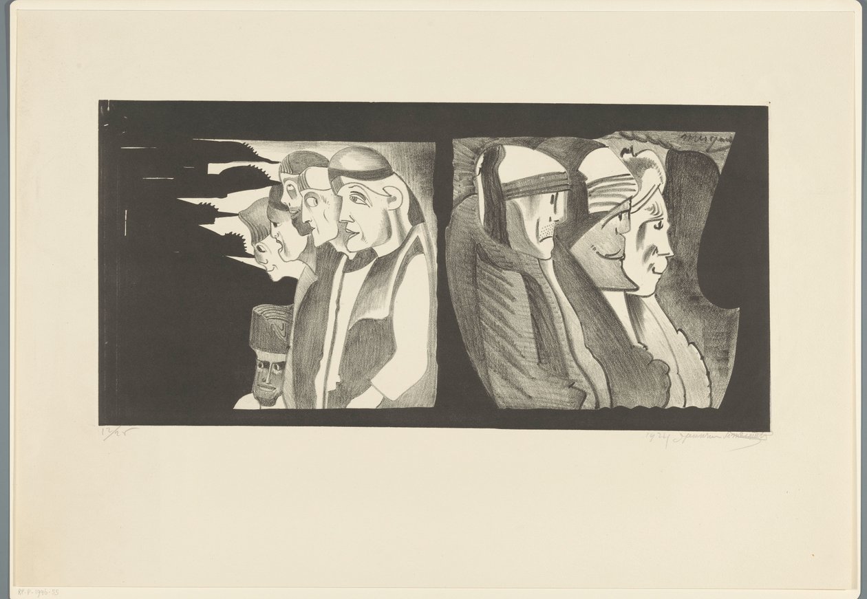 Két figuracsoport egymásnak háttal alkotó: Samuel Jessurun de Mesquita (signed by artist)