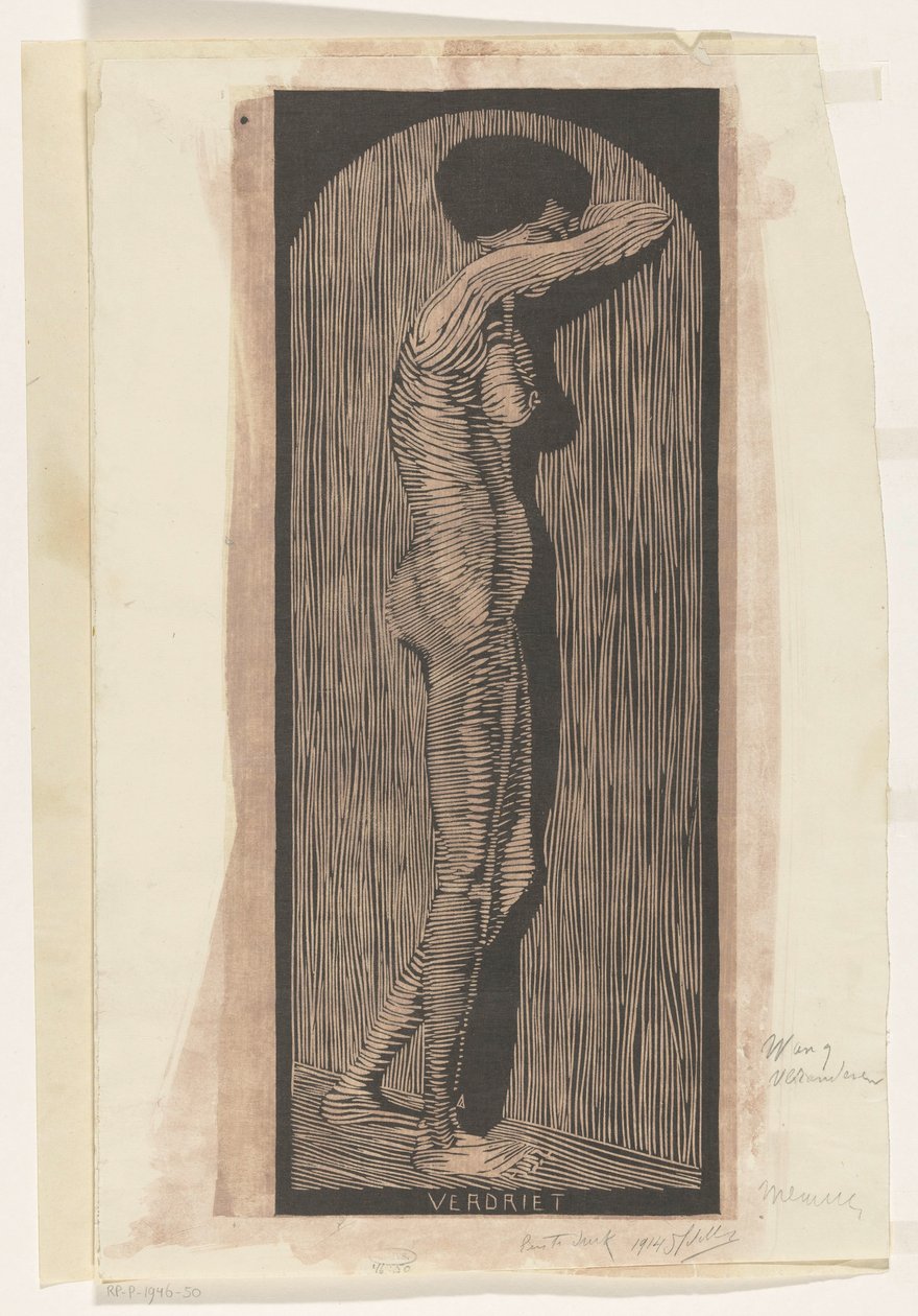 Verdriet (eredeti cím a tárgyon) alkotó: Samuel Jessurun de Mesquita (signed by artist)