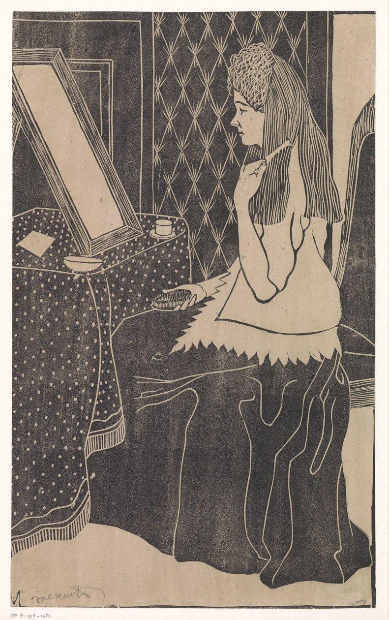 Nő az öltözőasztalnál alkotó: Samuel Jessurun de Mesquita (signed by artist)