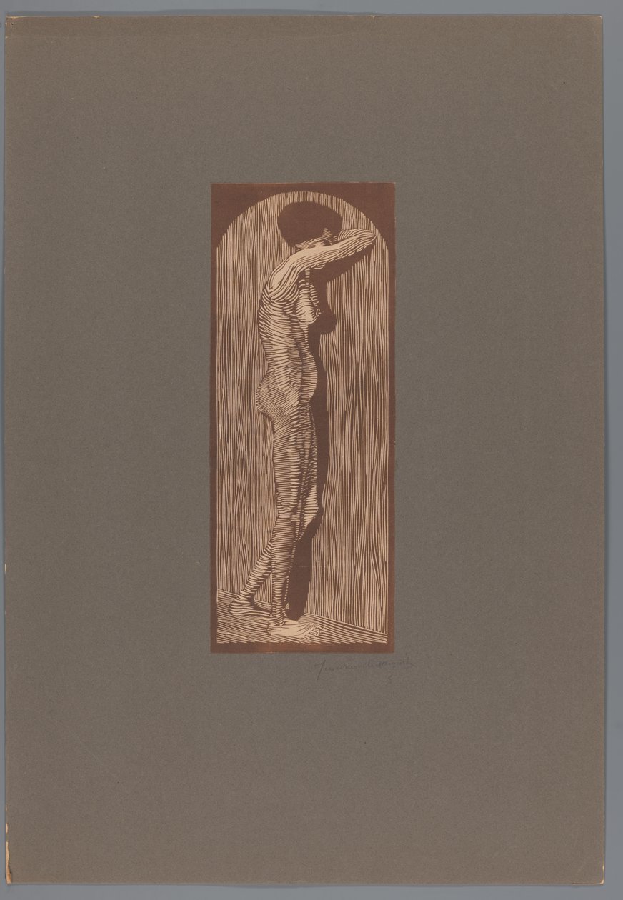 Női meztelen állva Gyász (eredeti cím) alkotó: Samuel Jessurun de Mesquita (signed by artist)